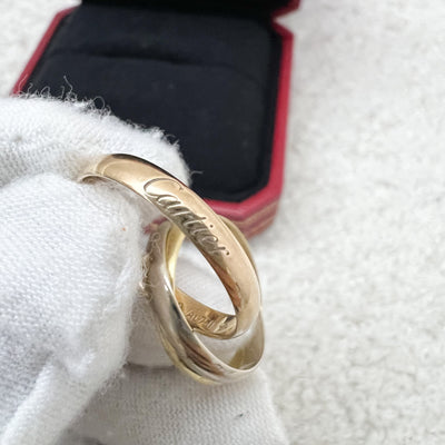 Cartier Trinity Ring in 18K Yellow Gold, White Gold and Rose Gold Sz 50