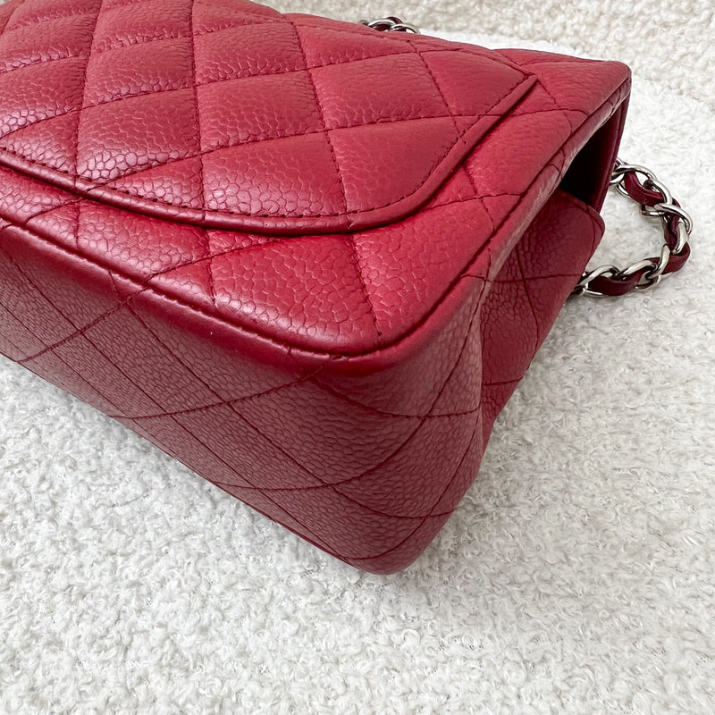 Chanel Classic Square Mini Flap in Red Caviar and SHW