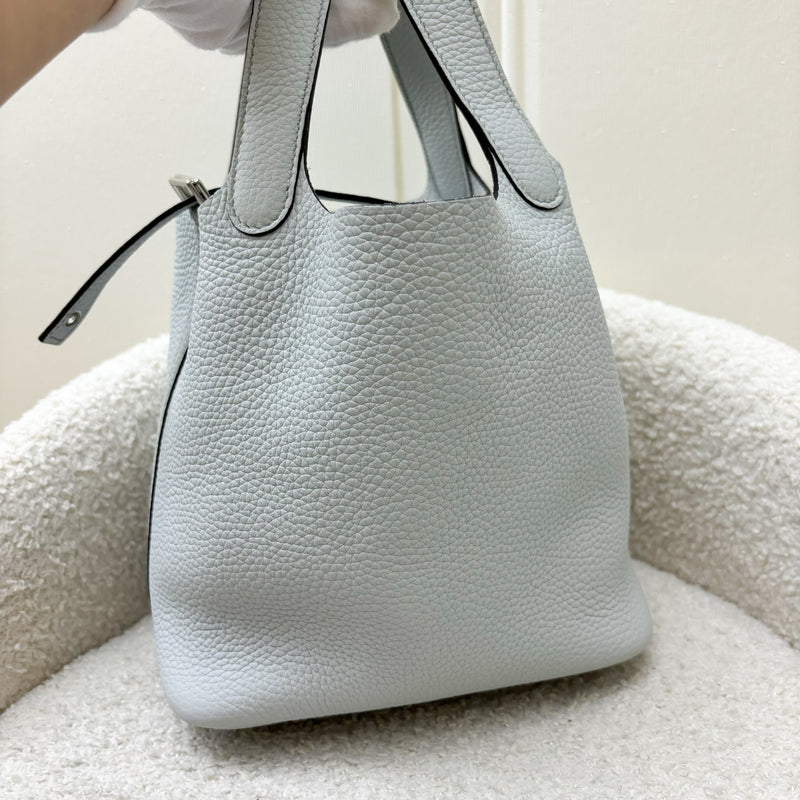 Hermes Picotin 18 in Bleu Pale Clemence Leather and PHW