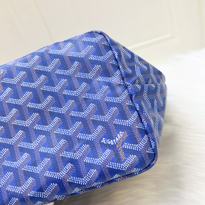 Goyard Saint Louis PM Tote in Blue Signature Goyardine Canvas