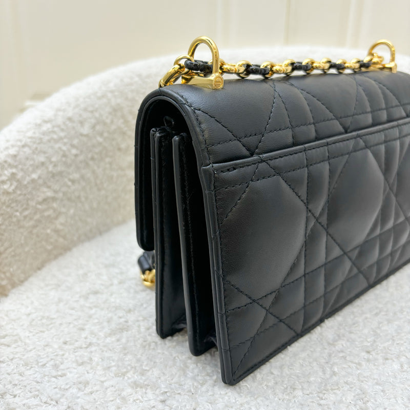 Dior Miss Caro Mini Flap Bag in Black Macrocannage Lambskin and GHW