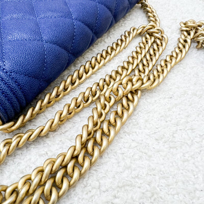 Chanel Boy Wallet on Chain WOC in Blue Caviar and AGHW