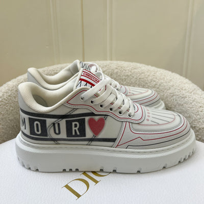 Dior Dioramour Dior Addict Sneakers in Calfskin and Technical Fabric Sz 36