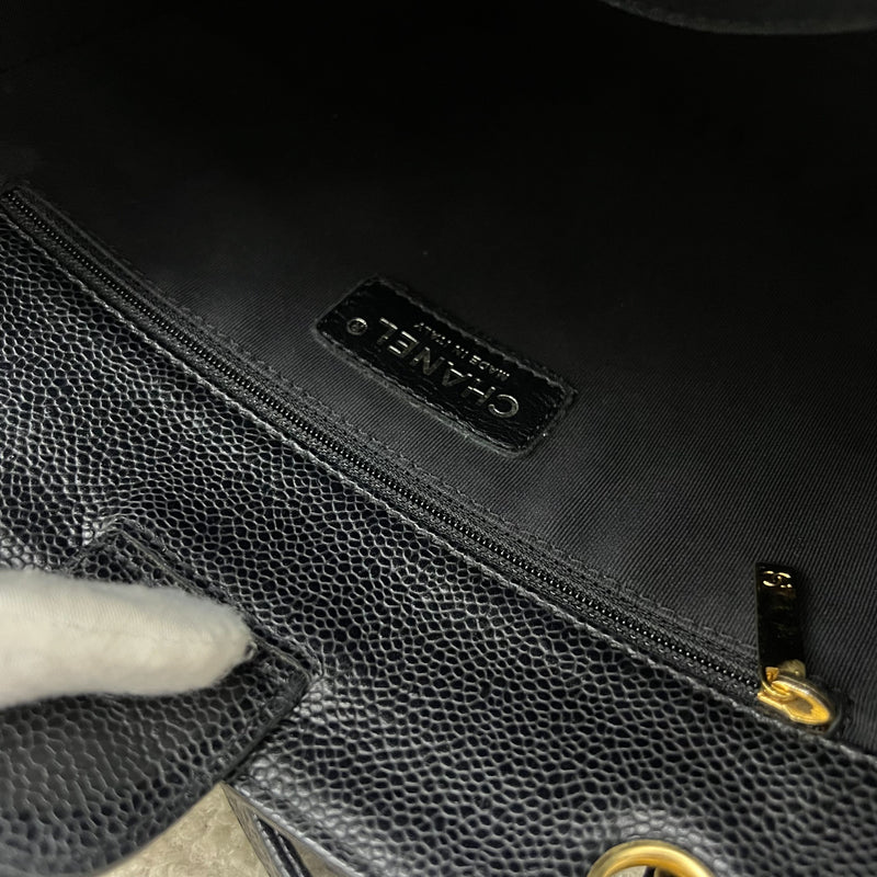 Chanel Petite Shopping Tote PST in Black Caviar and GHW