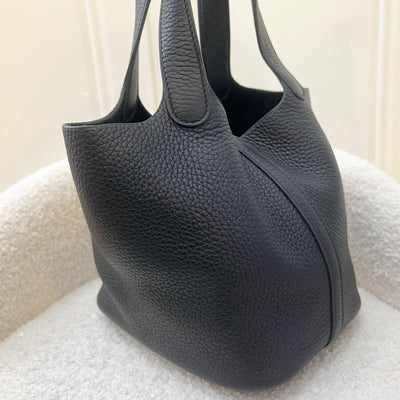 Hermes Picotin 18 in Noir Black Clemence Leather and PHW