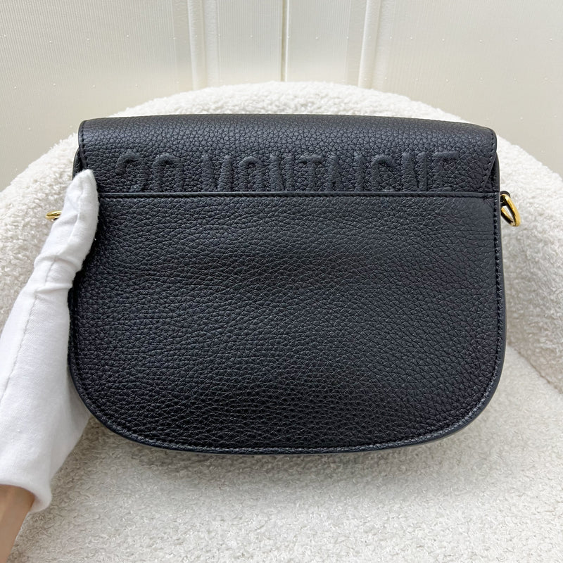 Dior Medium Bobby Bag in Black Grained Leather and GHW