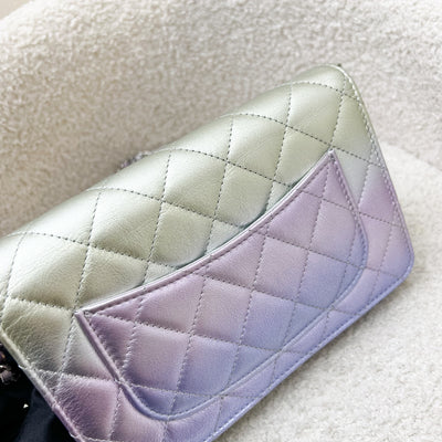 Chanel Classic Wallet on Chain WOC in 21K Iridescent Rainbow Calfskin and SHW