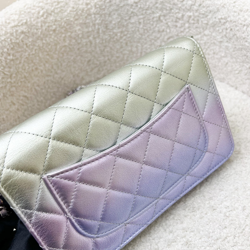 Chanel Classic Wallet on Chain WOC in 21K Iridescent Rainbow Calfskin and SHW