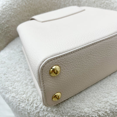 LV Capucines BB in Quartz (Cream) Calfskin, Pink and Cream Enamel and GHW