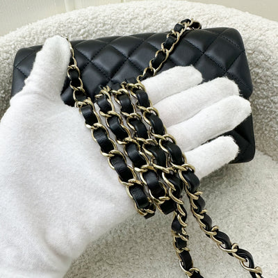 Chanel Mini Rectangle Flap in Black Lambskin and LGHW