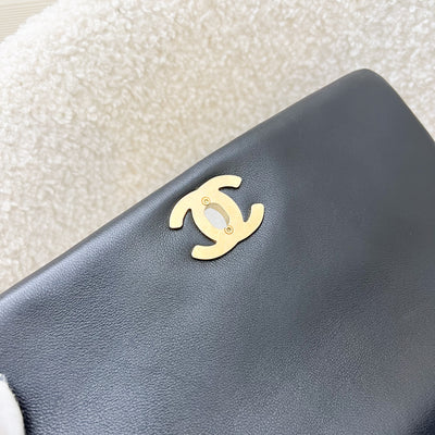 Chanel 22A Seasonal Flap in Black Lambskin and AGHW