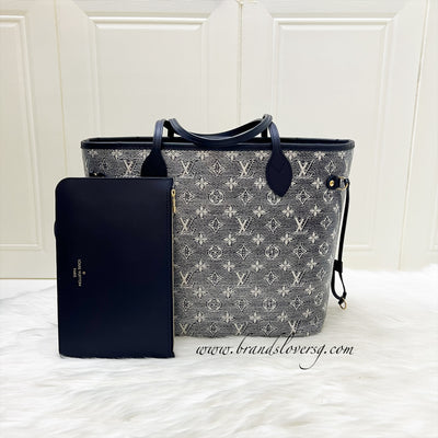 LV Neverfull MM in Monoglam Blue Canvas and GHW