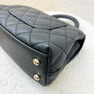 Chanel Mini 19cm Coco Handle Flap in Black Caviar and LGHW