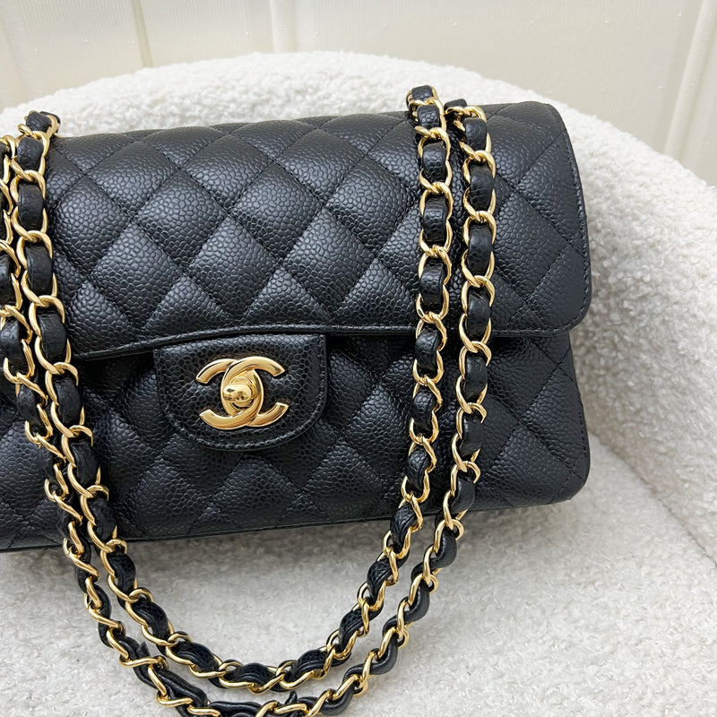 Chanel Small Classic Flap CF in Black Caviar and GHW