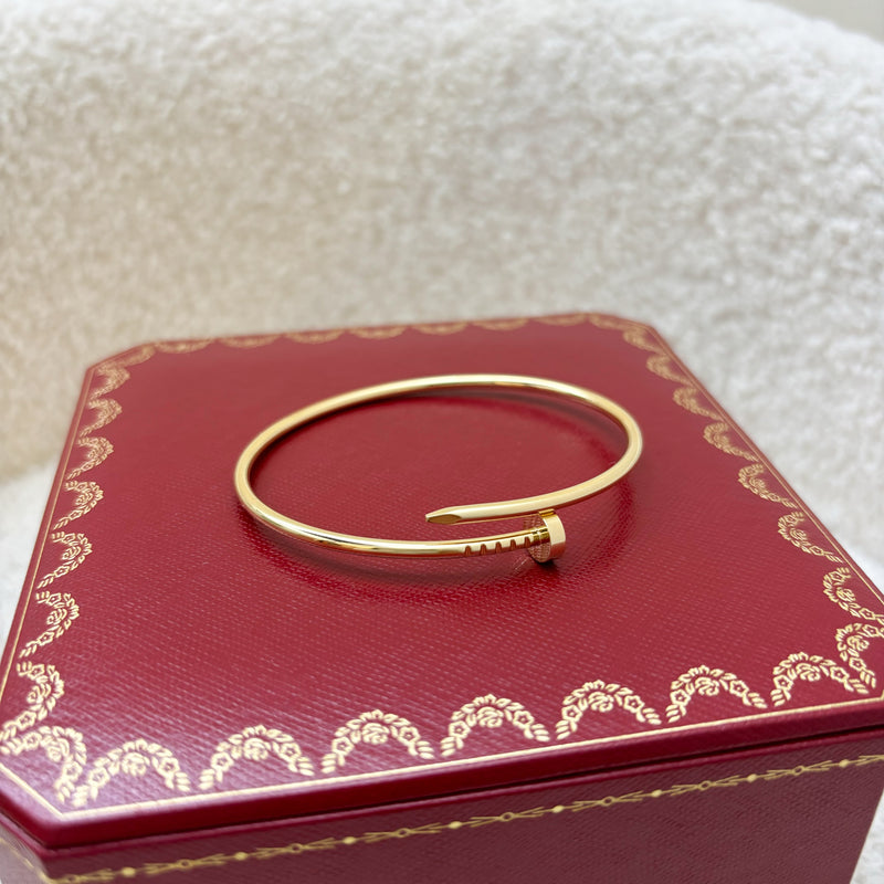 Cartier Juste Un Clou JUC Small Model SM Bracelet in 18K Yellow Gold Sz 17