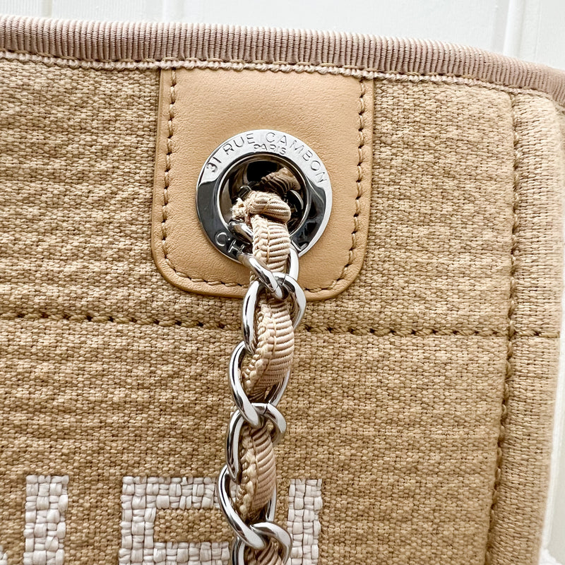 Chanel Small Deauville Tote in 22C Beige Fabric and SHW