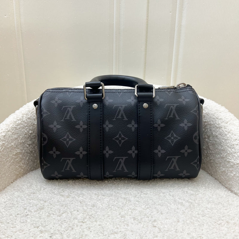 LV Keepall Bandoulière 25 in Monogram Eclipse Reverse Canvas SHW