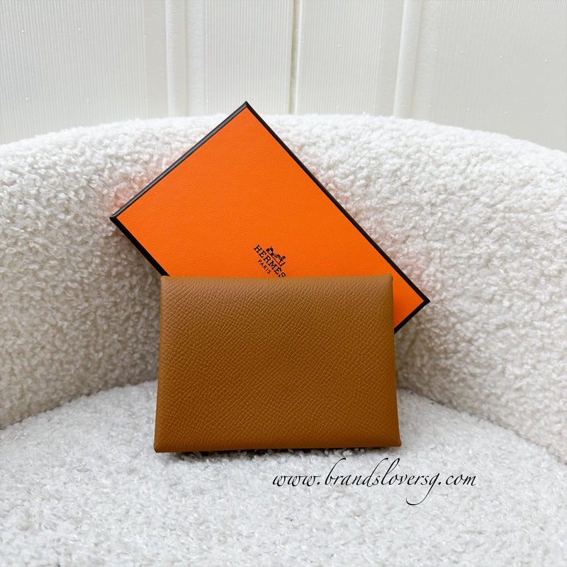 Hermes Calvi Duo in Gold Epsom Leather and PHW