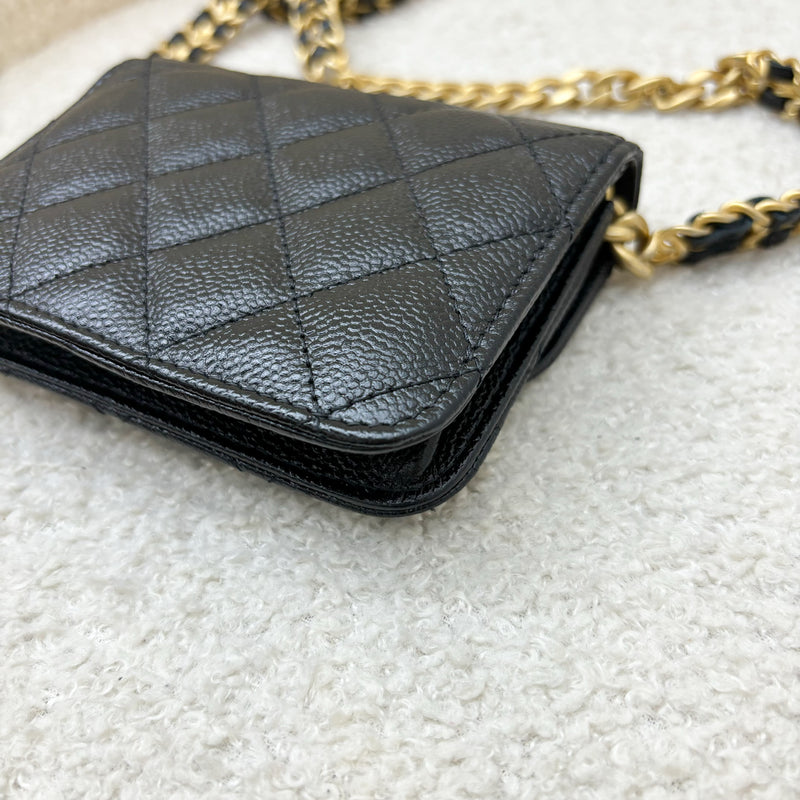 Chanel Mini Clutch on Chain in Black Caviar and AGHW