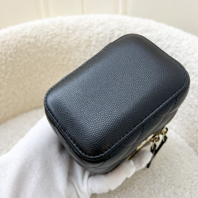 Chanel Mini Cube Clutch with Chain in Black Caviar and LGHW