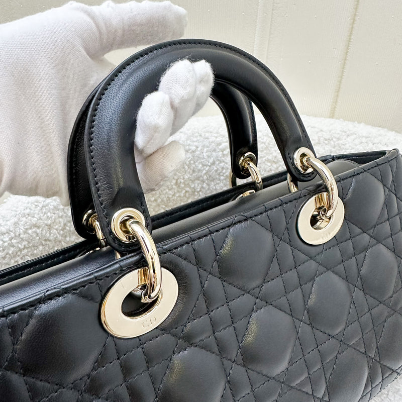 Dior Medium Lady D-Joy Bag in Black Lambskin and GHW