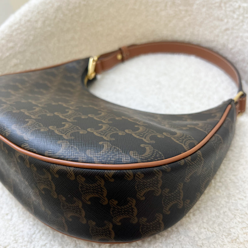 Celine Medium Ava Bag In Triomphe Canvas and Calfskin and GHW