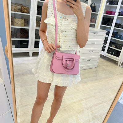 Hermes Halzan 25 in Mauve Sylvester Clemence Leather and PHW