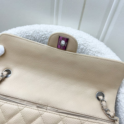 Chanel East West Flap Bag in Beige Caviar and SHW