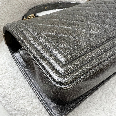 Chanel Medium 25cm Boy Flap in Metallic Crinkled Calfskin and RHW