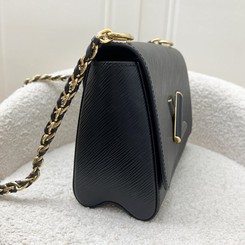 LV Twist MM Shoulder Bag in Black Epi Leather and GHW