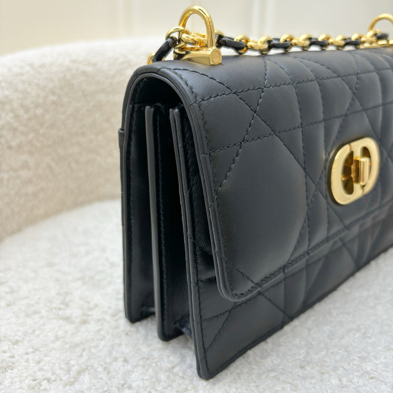 Dior Miss Caro Mini Flap Bag in Black Macrocannage Lambskin and GHW