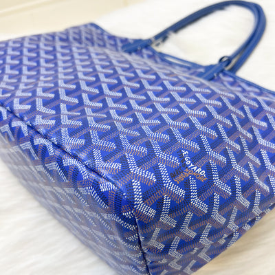 Goyard Saint Louis PM Tote in Blue Signature Goyardine Canvas