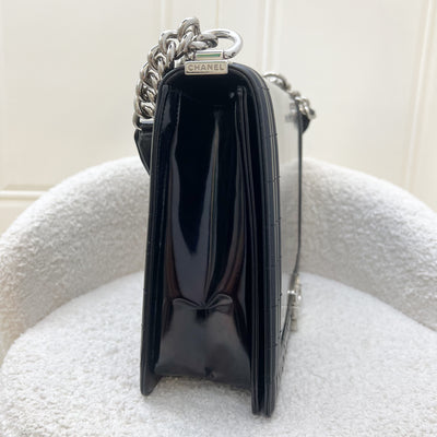 Chanel Large Boy Flap in Black Shiny Calfskin and SHW