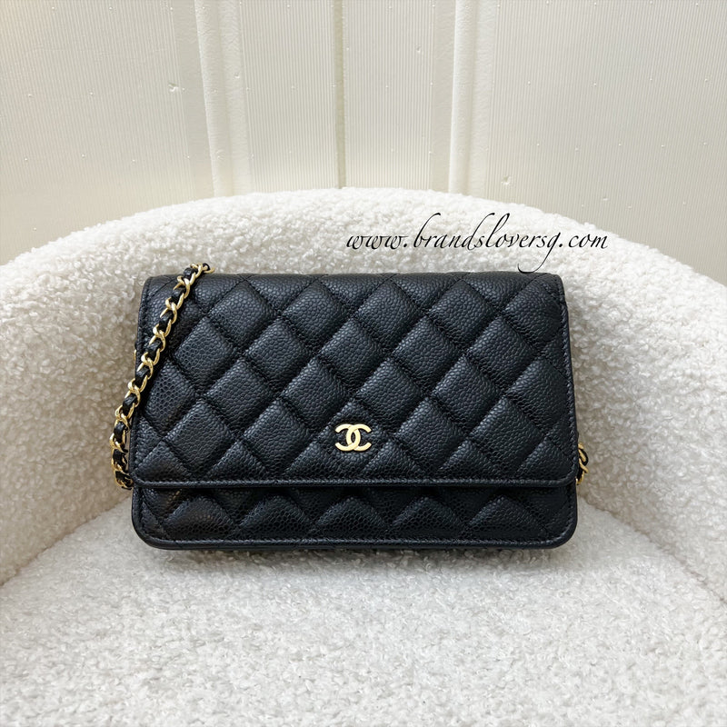 Chanel Classic Wallet on Chain WOC in Black Caviar and GHW