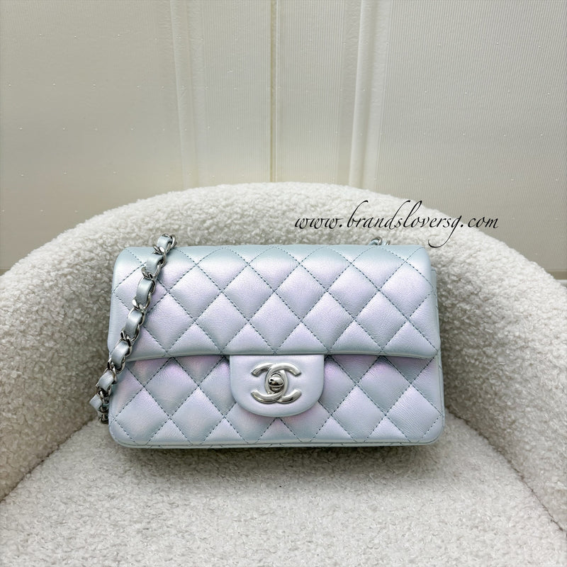 Chanel Mini Rectangle Flap in 21K Iridescent Blue Calfskin and SHW