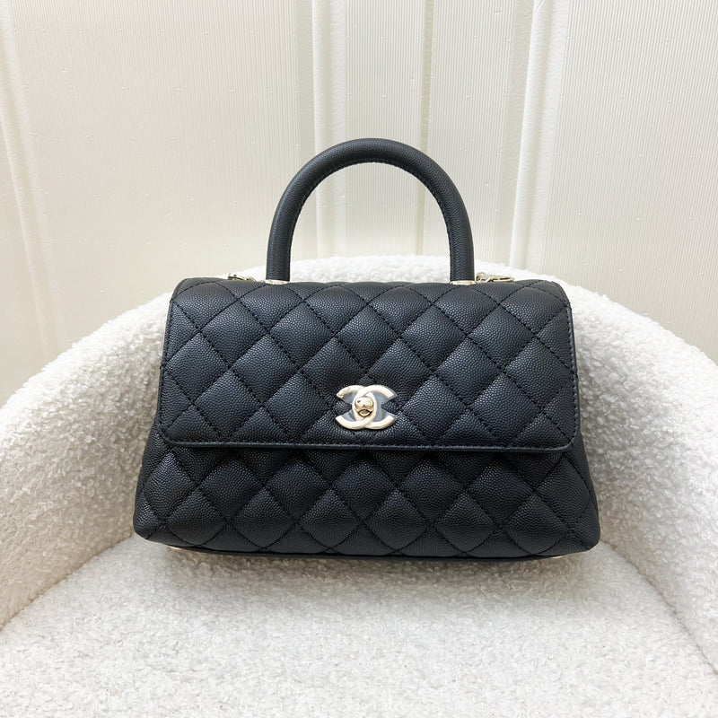 Chanel Small 24cm Coco Handle Flap in Black Caviar and LGHW