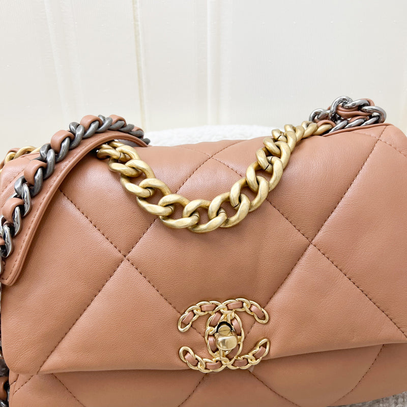 Chanel 19 Small Flap in 21K Caramel Lambskin 3-tone HW