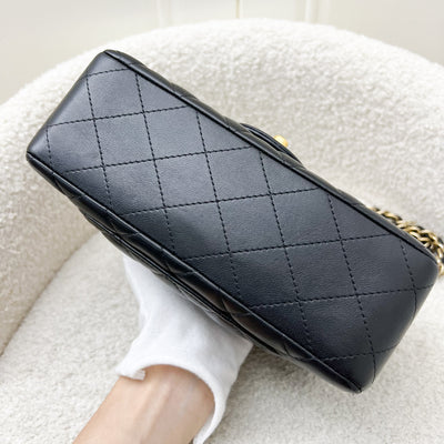 Chanel Classic Mini Rectangle Flap in Black Lambskin and LGHW