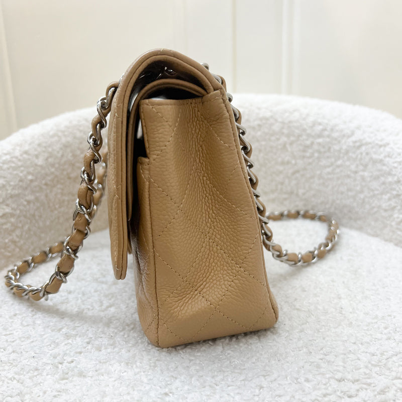 Chanel Medium Classic Flap CF in Beige Caviar and SHW