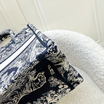 Dior Small Book Tote in Dark Blue Reverse Toile De Jouy Canvas