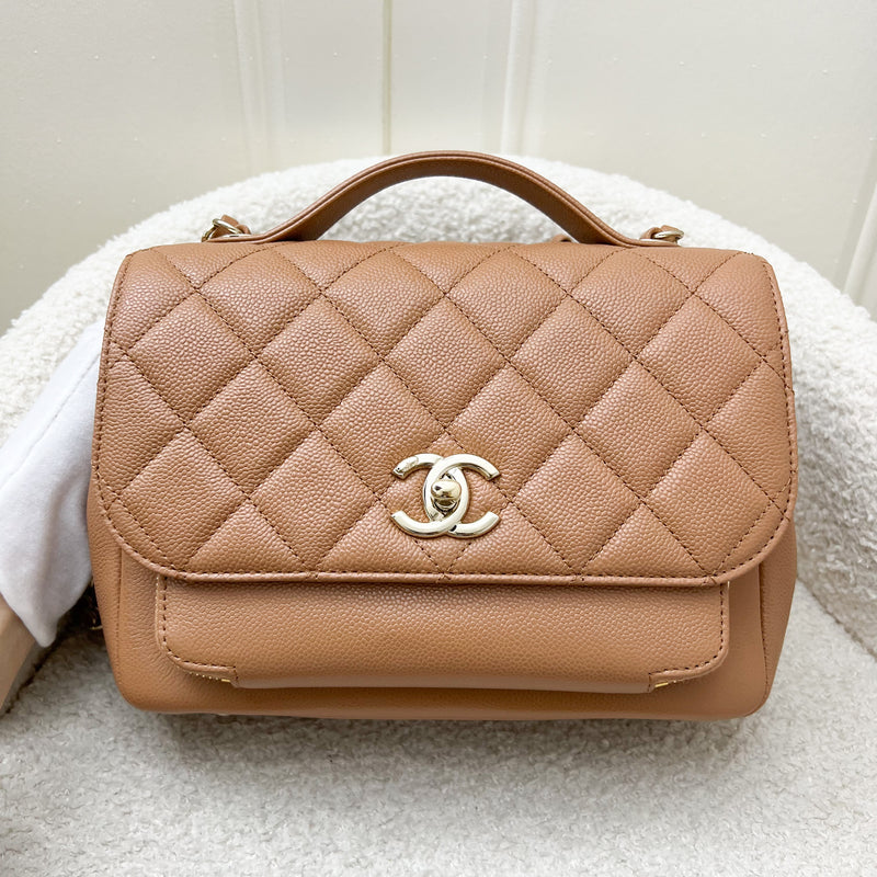 Chanel Business Affinity Medium Flap in 21P Caramel Caviar and LGHW