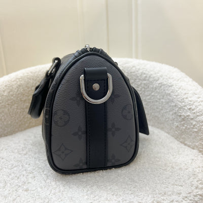 LV Keepall Bandoulière 25 in Monogram Eclipse Reverse Canvas SHW