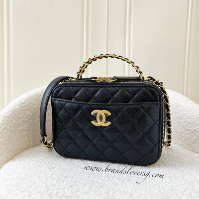 Chanel 22S "Pick Me Up" Vanity Case in Black Caviar AGHW