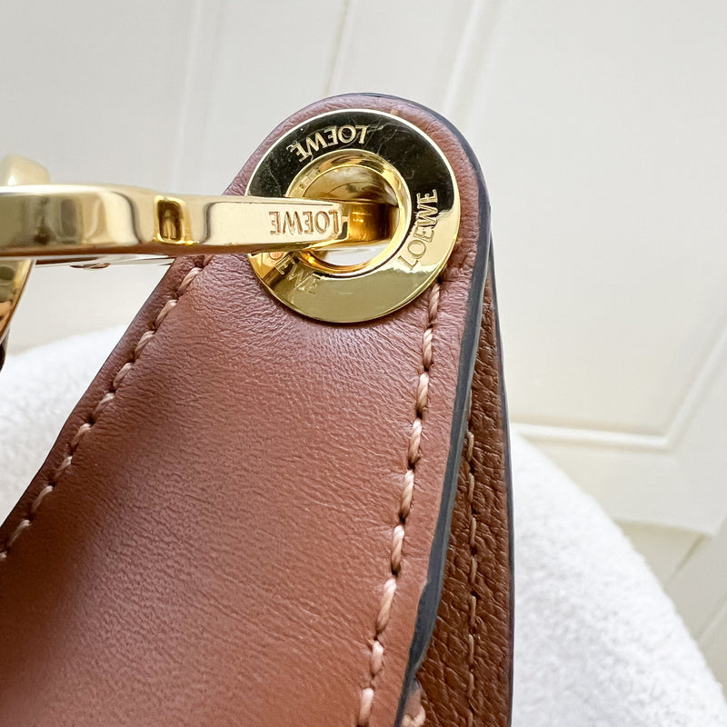 Loewe Luna Shoulder Bag in Tan / Brown Calfskin and GHW