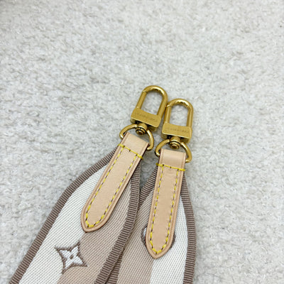 LV Speedy Bandouliere 20 in Monogram Canvas and Adjustable Beige Patterned Strap