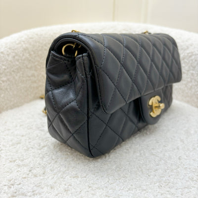 Chanel Pearl Crush Mini Rectangle Flap in Black Lambskin and AGHW