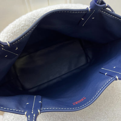 Goyard Mini Anjou Tote in Navy Goyardine Canvas with Navy Trim