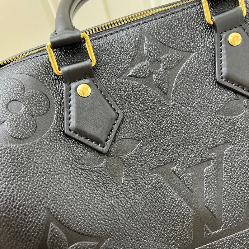 LV Speedy Bandouliere 25 in Black Giant Monogram Empreinte Leather and GHW