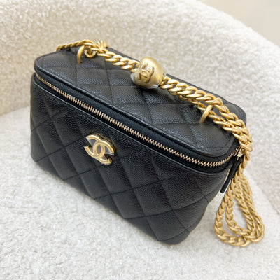 Chanel 23P Heart Adjustable Chain Vanity in Black Caviar AGHW