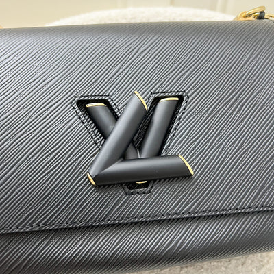 LV Twist MM Shoulder Bag in Black Epi Leather and GHW